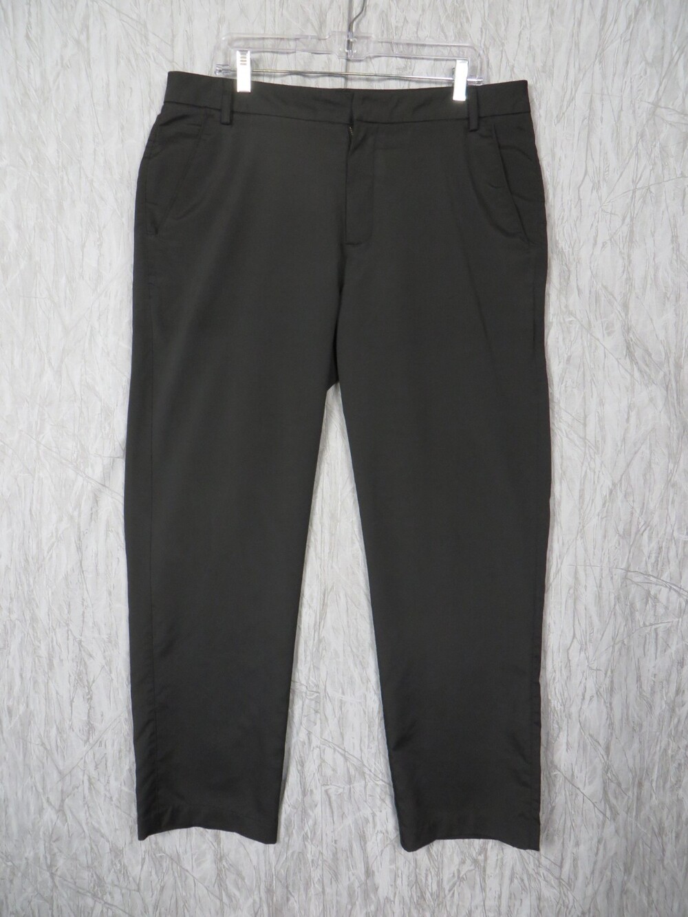 PUMA Golf Mens 36x30 Black Tonal Diamond Pattern Stretch Performance Golf Pants